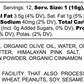 Nutrition facts for proso millet cookies made with organic ingredients